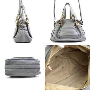 Chloe shoulder handbag leather bag gray Paraty gold